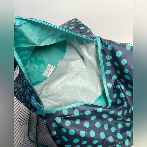 Thirty-One Cinch Sac Navy Lotsa Dots 439K Navy & Teal NIP - Picture 7 of 7
